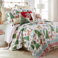 Levtex Home Merry & Bright Collecion - Tinsel Quilt Set - Full/Queen Holiday Quilt 88X92 And Two Standard Shams 20X26 - Folk Chr