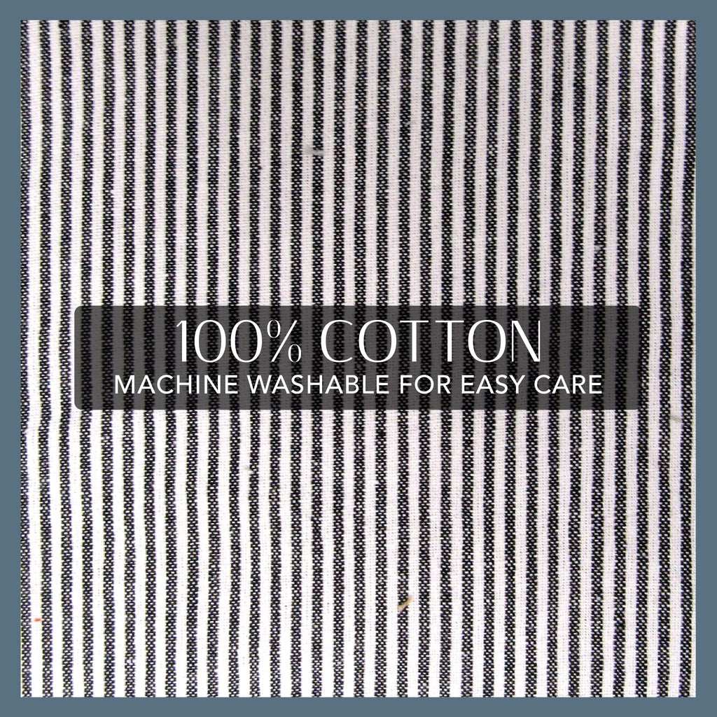 Elrene Home Fashions Tucker Ticking Stripe Tier Window Curtains For Kitchen Or Bathroom, 30' X 36', Set Of 2, Gray