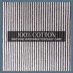 Elrene Home Fashions Tucker Ticking Stripe Tier Window Curtains For Kitchen Or Bathroom, 30' X 36', Set Of 2, Gray