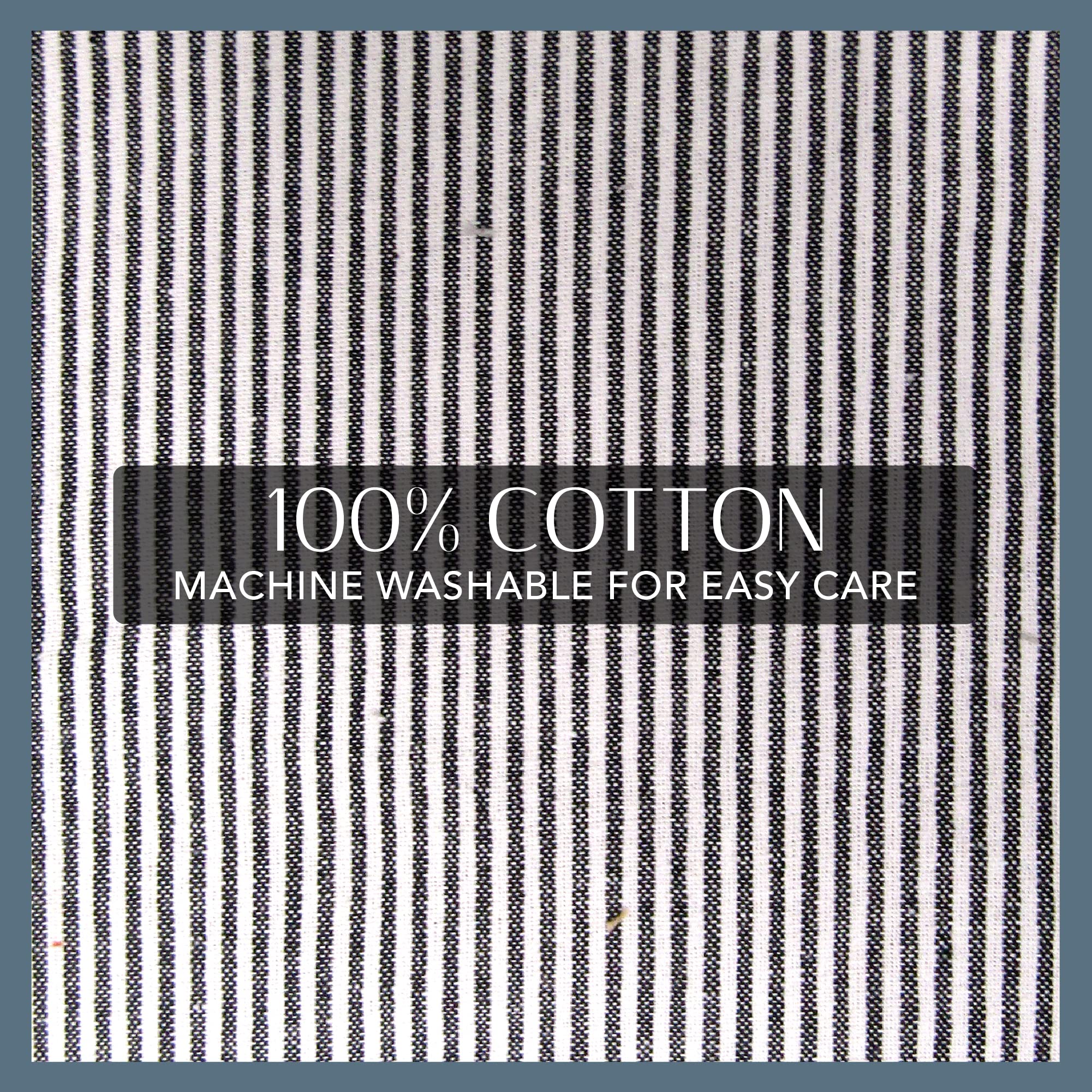 Elrene Home Fashions Tucker Ticking Stripe Tier Window Curtains For Kitchen Or Bathroom, 30' X 36', Set Of 2, Gray