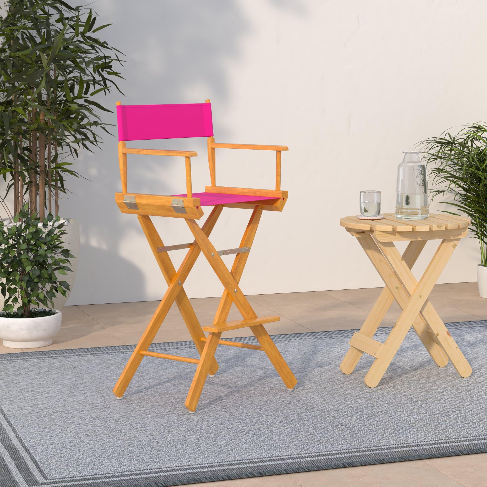 Casual Home 230-05/021-30 Director Chair 30&quot; - Bar Height Honey Oakframe/Magenta Canvas