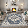 Washable Living Room Area Rug - 8 x 10 Stain Resistant Medallion Soft Bedroom Rugs Distressed Design Non Shedding Carpet for Ind
