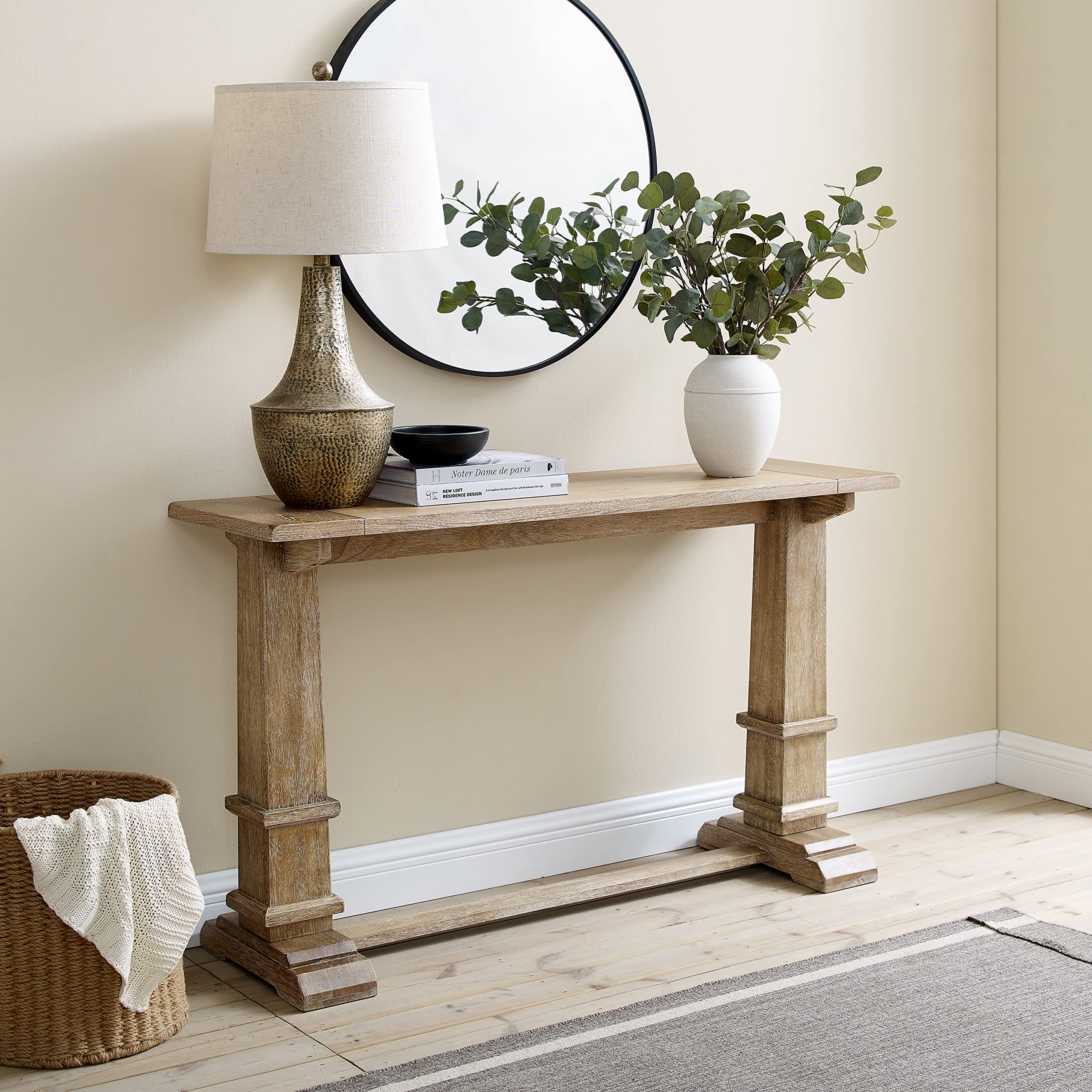 Crosley Furniture Joanna Sofa Console Table for Hall, Entryway, or Living Room, Rustic Brown