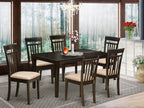 East West Furniture CAP7S-CAP-C 7 Piece Dining Set Consist of a Rectangle Dinner Table and 6 Linen Fabric Kitchen Dining Chairs, 36x60 Inch, Cappuccino