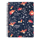Steel Mill & Co Cute Mini Spiral Notebook, 8.25' X 6.25' Journal With Durable Hardcover And 160 Lined Pages, Floral Vines