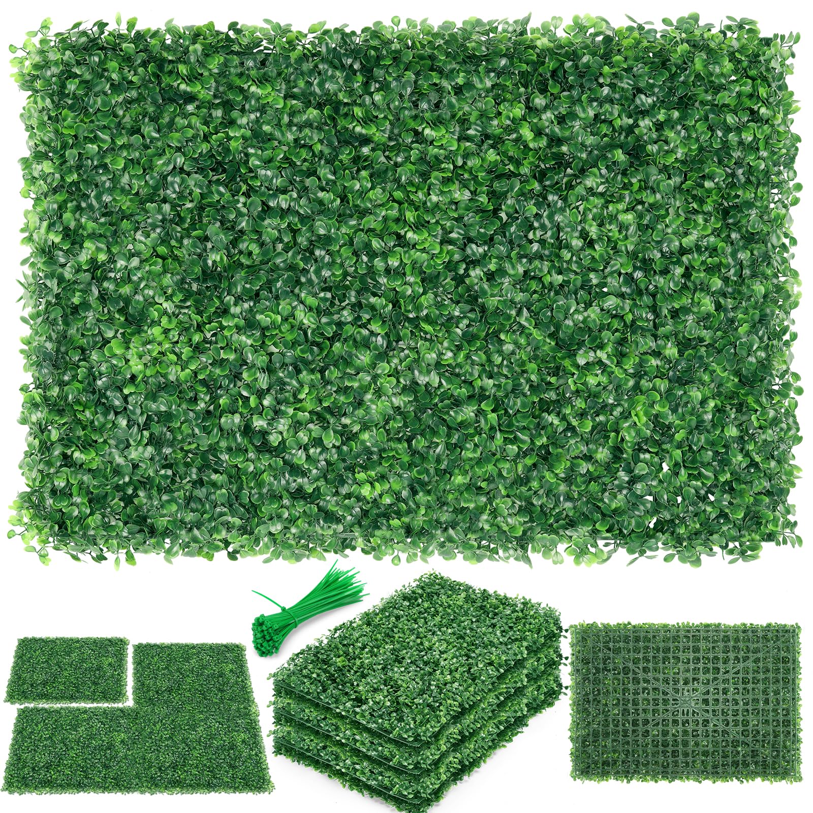 Zxmoto Artificial Boxwood Hedge Panels 36Pcs Topiary Hedge Plant Faux Grass Wall Decoration Faux Greenery Wall Panel For Indoor