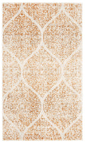 SAFAVIEH Madison Collection Accent Rug - 23 x 4, Cream & Orange, Glam Ogee Trellis Distressed Design, Non-Shedding & Easy Care