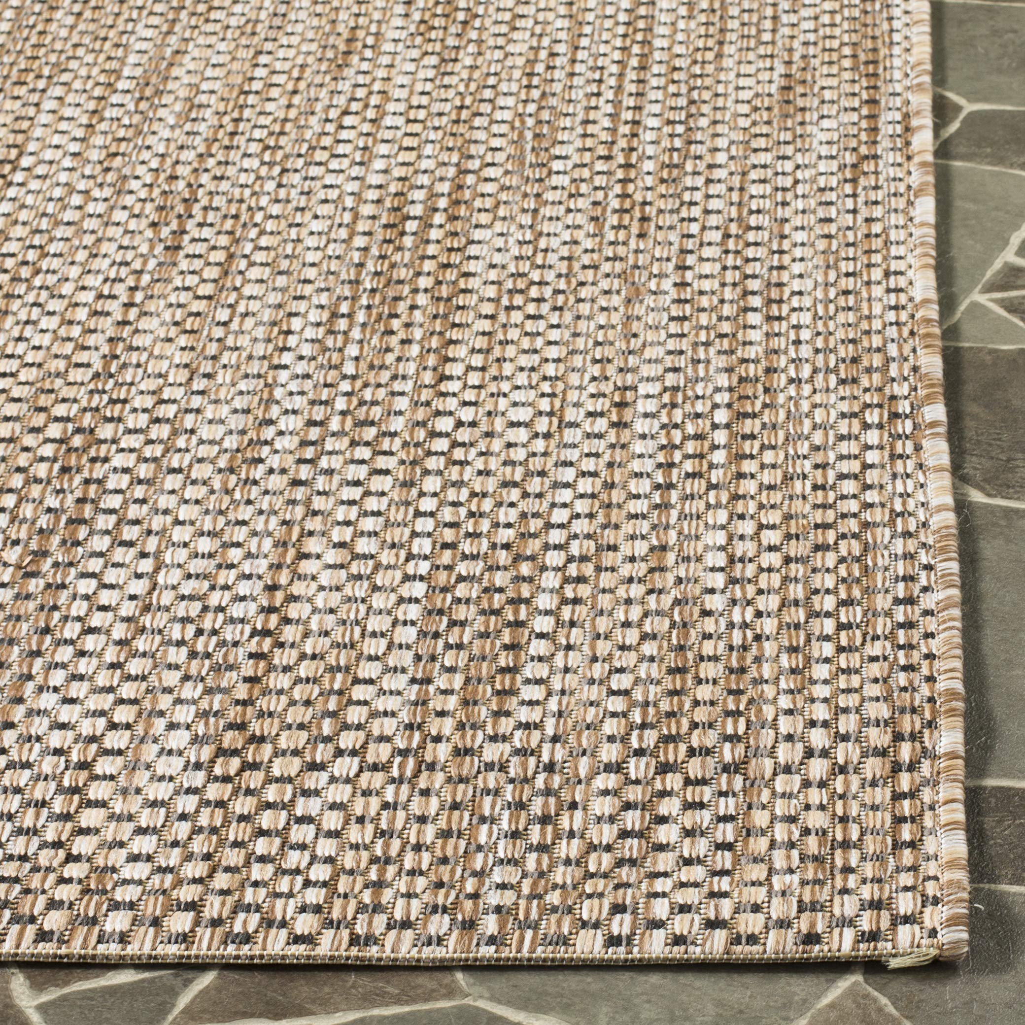 Safavieh Courtyard Collection Accent Rug - 2'3' X 5', Natural & Black, Non-Shedding & Easy Care, Indoor/Outdoor & Washable-Ideal For Patio, Backyard, Mudroom (Cy8521-37312)