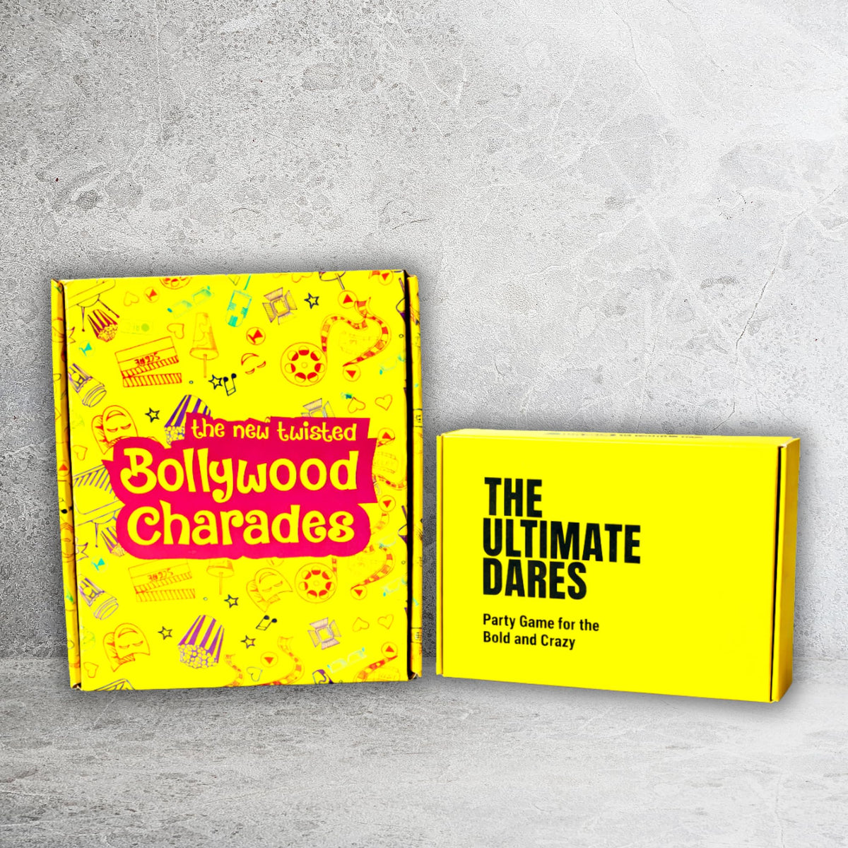 Howkee Party Games for Groups  Twisted Bollywood Charades & The Ultimate Dares Combo | 2 Dare Decks (Indoor & Outdoor) | Fun Ca