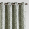 Jinchan Sage Green Printed Curtains 84 Inch Length For Living Room Grommet Jacquard Curtains With Herringbone Pattern Green And