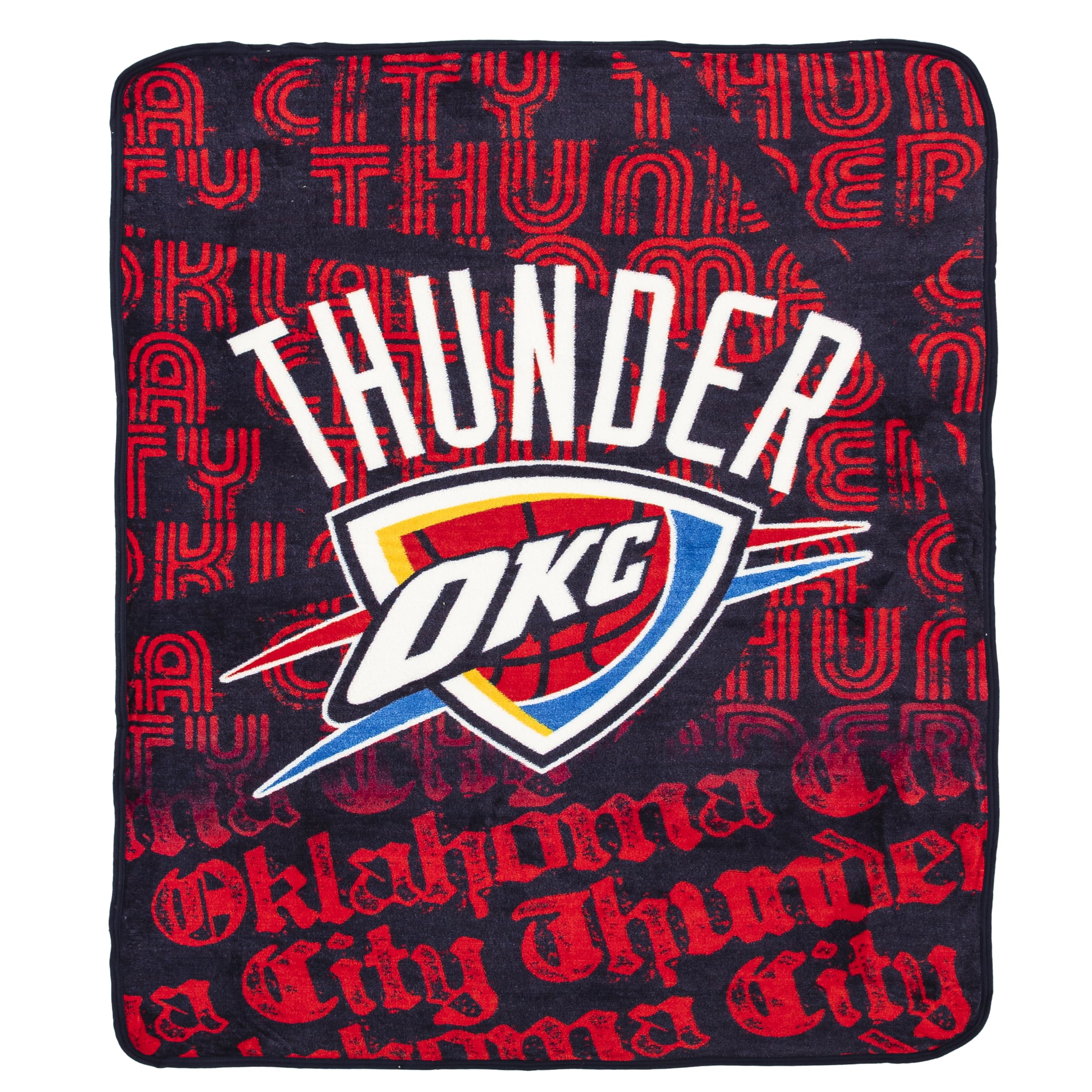 Northwest Officially Licensed NBA Oklahoma City Thunder Redux Micro Raschel Throw Blanket, 46 x 60, Multi Color