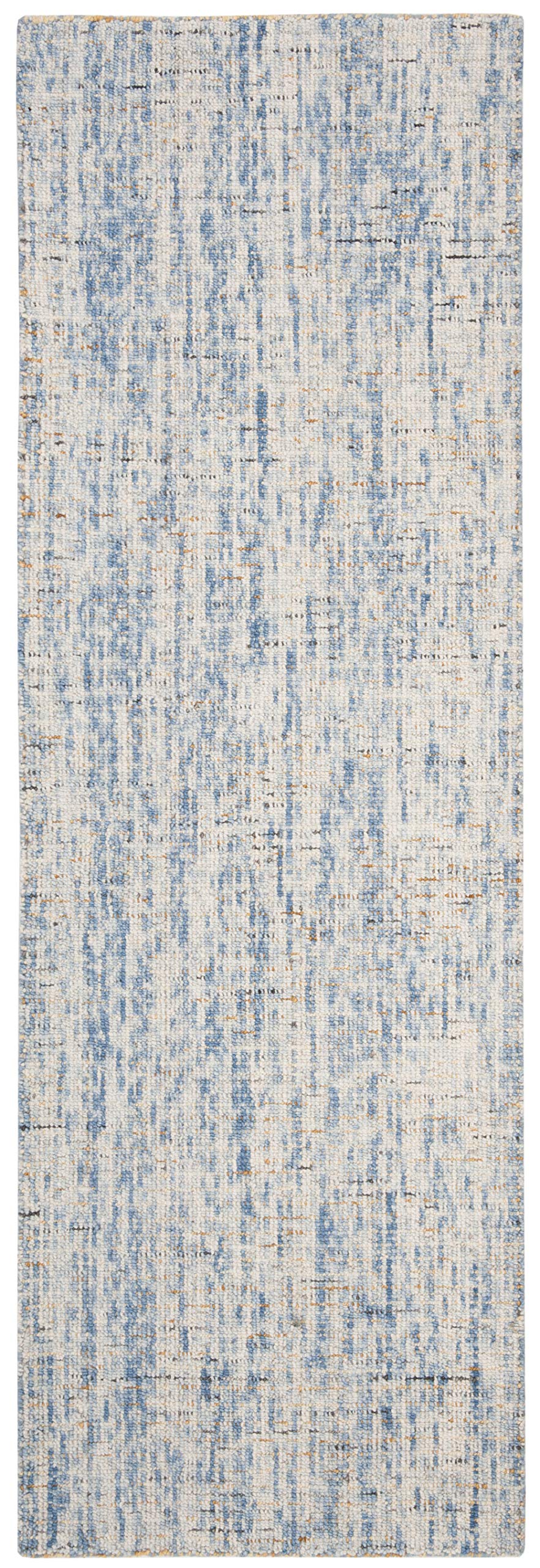 Safavieh Abstract Collection Runner Rug - 2'3'' X 16', Dark Blue & Rust, Handmade Wool, Ideal For High Traffic Areas In Living R