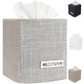Stylish Tissue Box Cover - This Gray Linen Holder Instantly Covers Your Square Tissue Boxes - The Perfect Cube Cover for Your Ba