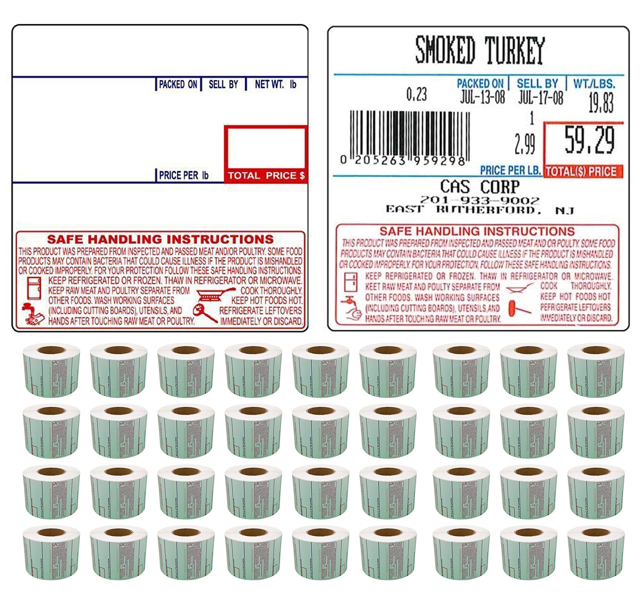 Pokanic Labels Lst-8040 Thermal 36 Rolls - 18,000 Labels 58 X 60Mm Printer Printing Scale Compatible With Cas Lp-1000 Cl-5000 Cl