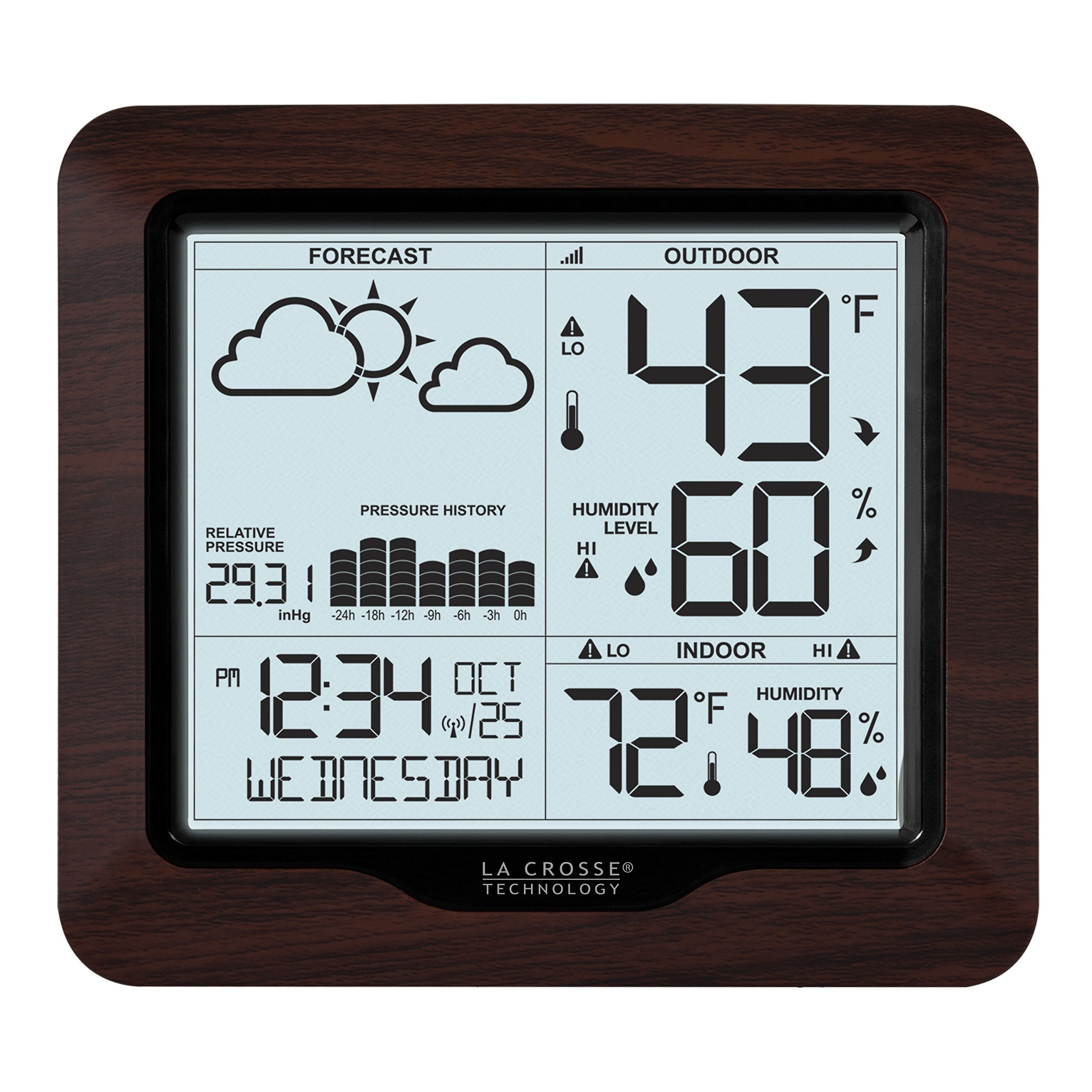 La Crosse Technology 308-1417Bl Backlight Wireless Forecast Station With Pressure