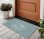 Lacosu Summer Beach House Happiness Comes In Waves Blue Rustic Door Mat Doormat,17'X30' Decorative Coastal Beach House Indoor