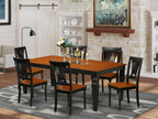 East West Furniture LGPL7-BCH-W 7 Piece Dining Room Furniture Set Consist of a Rectangle Wooden Table with Butterfly Leaf and 6 Kitchen Dining Chairs, 42x84 Inch, Black & Cherry