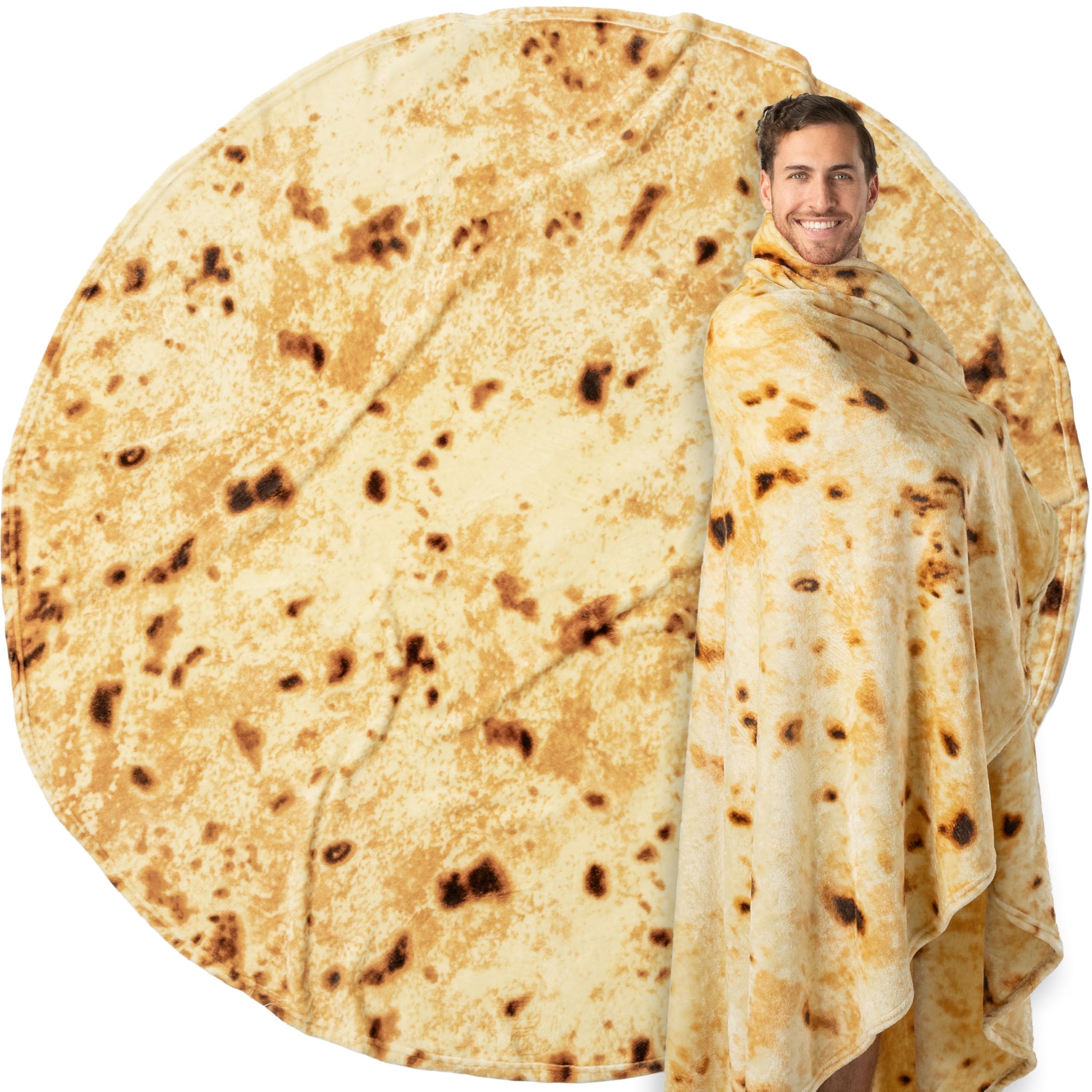 Pavilia Burrito Tortilla Blanket, Double Sided Taco Corn Wrap Novelty Throw For Adult Kid Teen, Realistic Food Blanket, Funny Ga