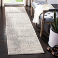 SAFAVIEH Madison Collection Runner Rug - 23 x 10, Silver & Ivory, Snowflake Medallion Distressed Design, Non-Shedding & Easy C