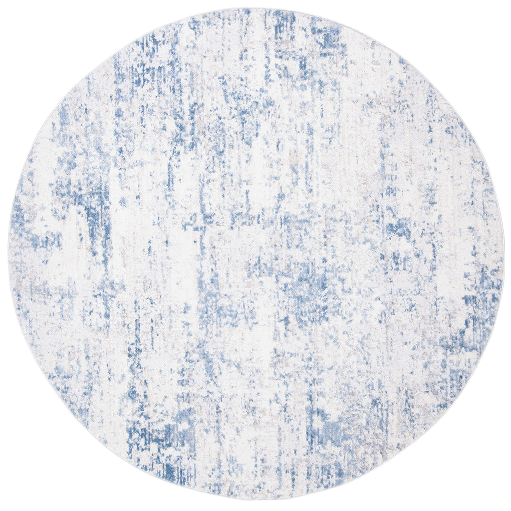 Safavieh Amelia Collection 11' Round Ivory/Blue Ala700A Modern Abstract Non-Shedding Dining Room Entryway Foyer Living Room Bedr