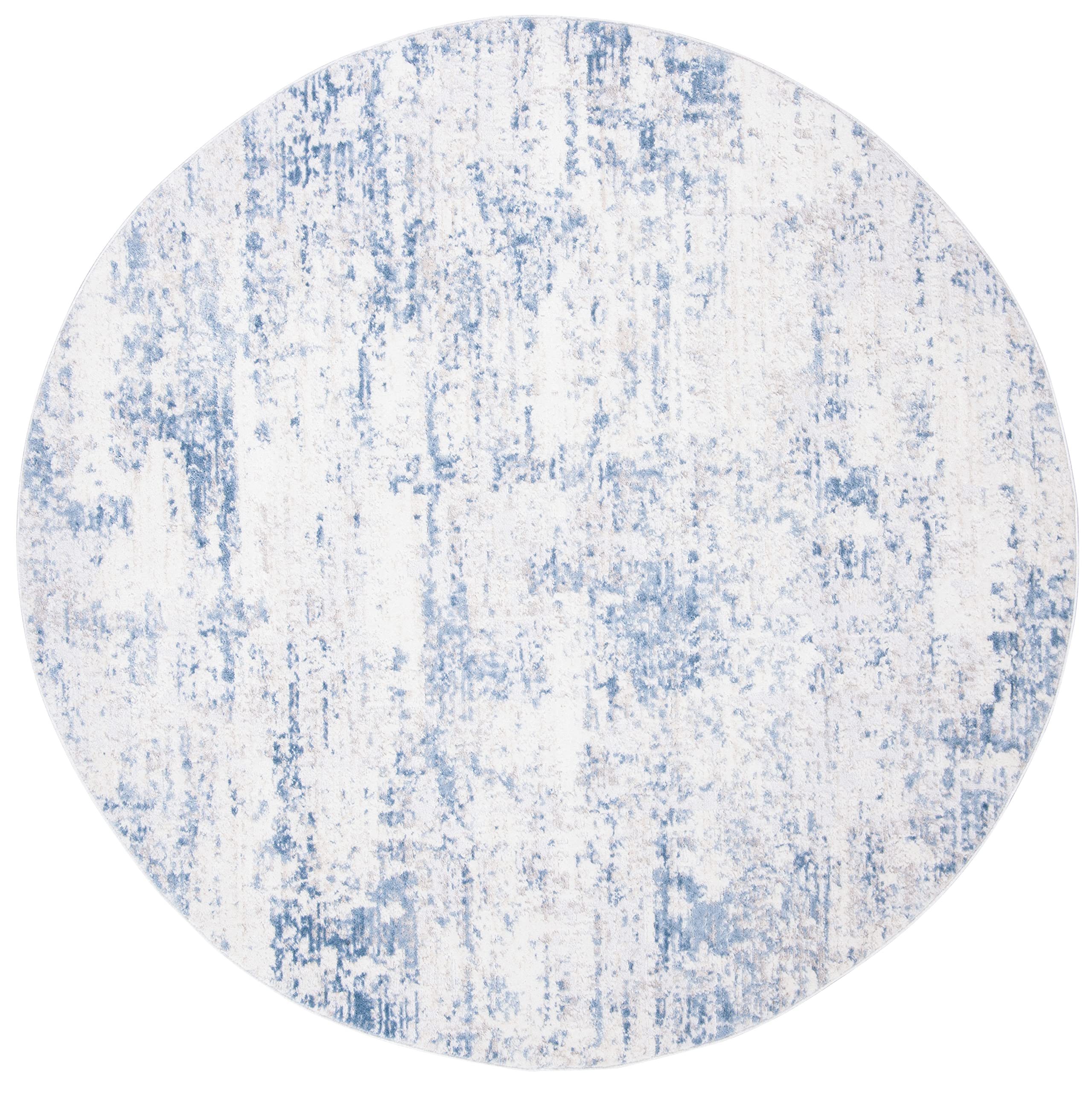 Safavieh Amelia Collection 11' Round Ivory/Blue Ala700A Modern Abstract Non-Shedding Dining Room Entryway Foyer Living Room Bedr