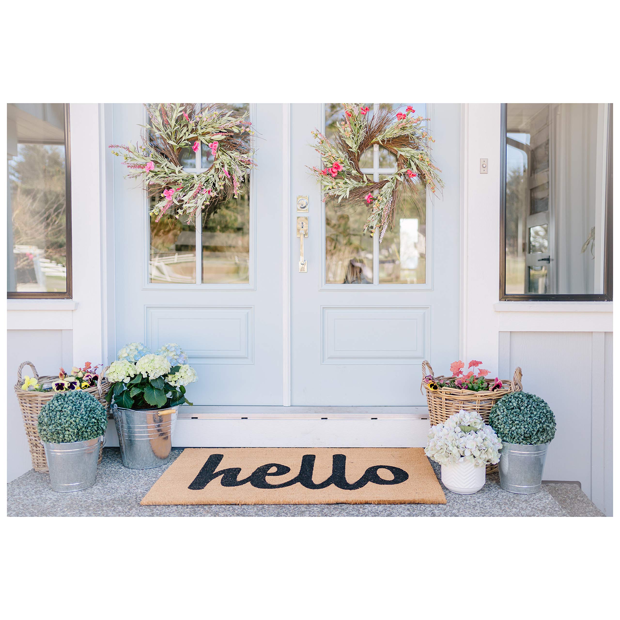 Calloway Mills 100342436Nbs Hello Doormat, 24' X 36', Natural/Black