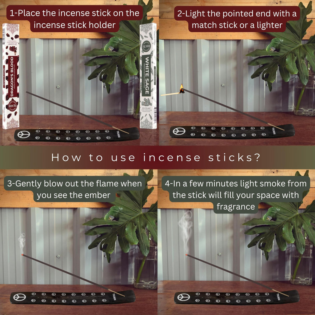 Trumiri Incense Sticks - Combo Pack Of 40 Insence-Sticks - 20 Dragons Blood + 20 White Sage - Insenses - Insents - Incents - Ins