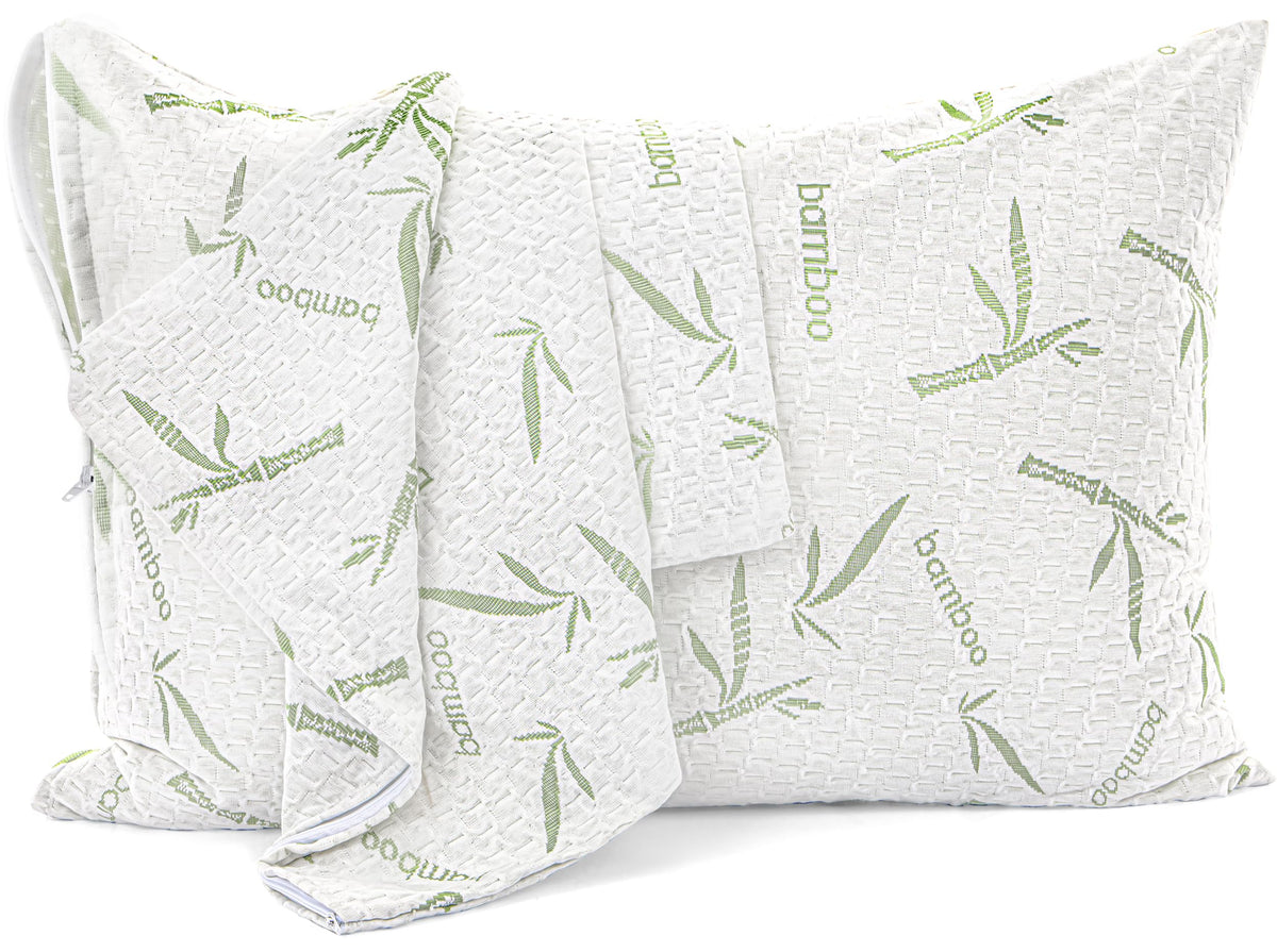 Utopia Bedding Bamboo Viscose Waterproof Pillow Protector Zippered (2 Pack) King - Bed Bug Proof Pillow Encasement 20 X 38 Inche