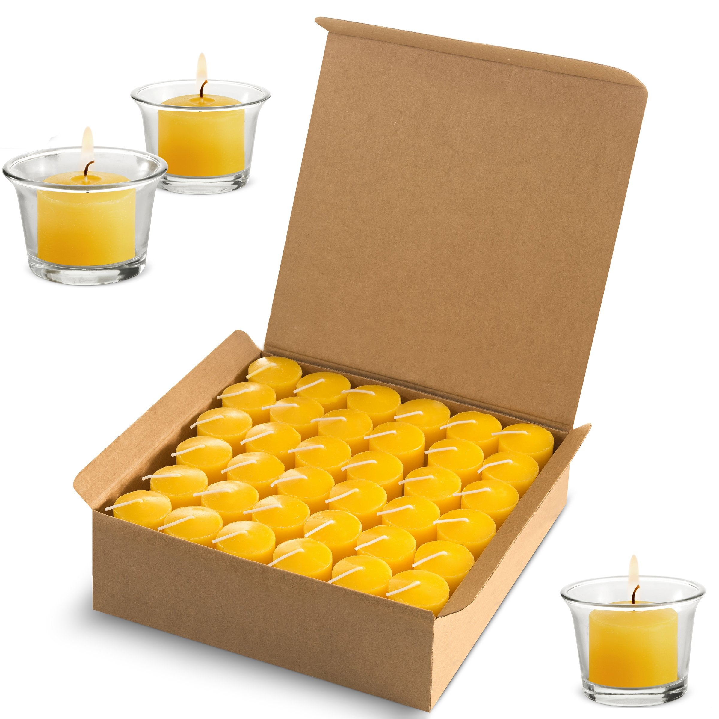 Candle Charisma Citronella Scented Votive Candles - 10 Hour Burn time - Set of 72 for Dinner, Wedding, Halloween and Holiday Dec