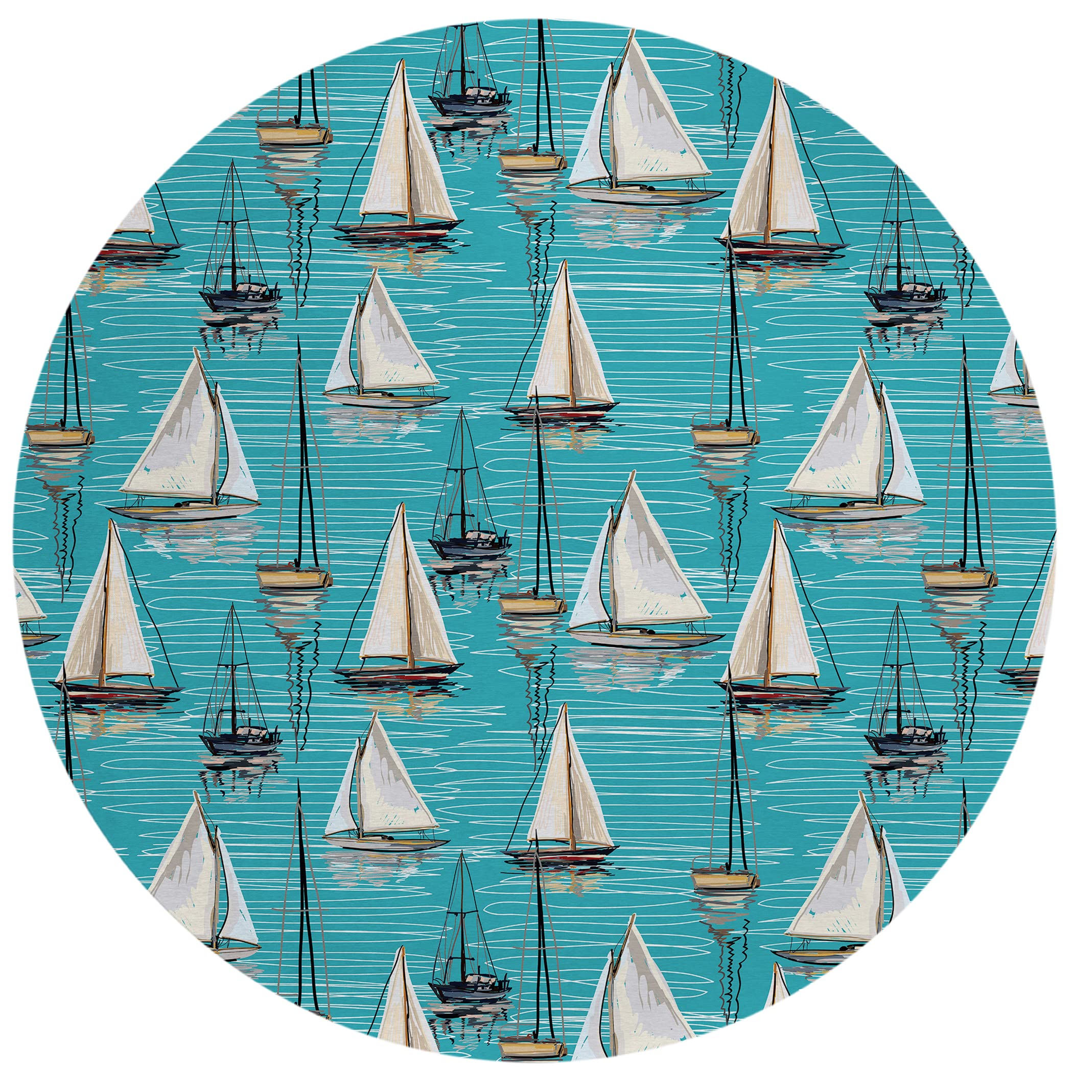 Addison Rugs Harpswell Ahp38 Seaglass 8' X 8' Indoor Outdoor Round Rug, Easy Clean, Machine Washable, Non Shedding, Bedroom, Living Room, Dining Room, Kitchen, Patio Rug