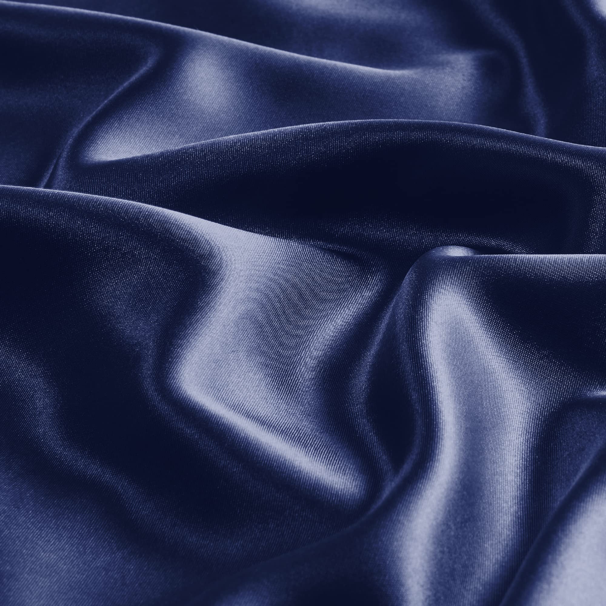 Bedelite Satin Pillowcase With Zipper, Navy King Size Pillow Cases Set Of 2, Super Soft And Cooling Similar To Silk Pillow Cases