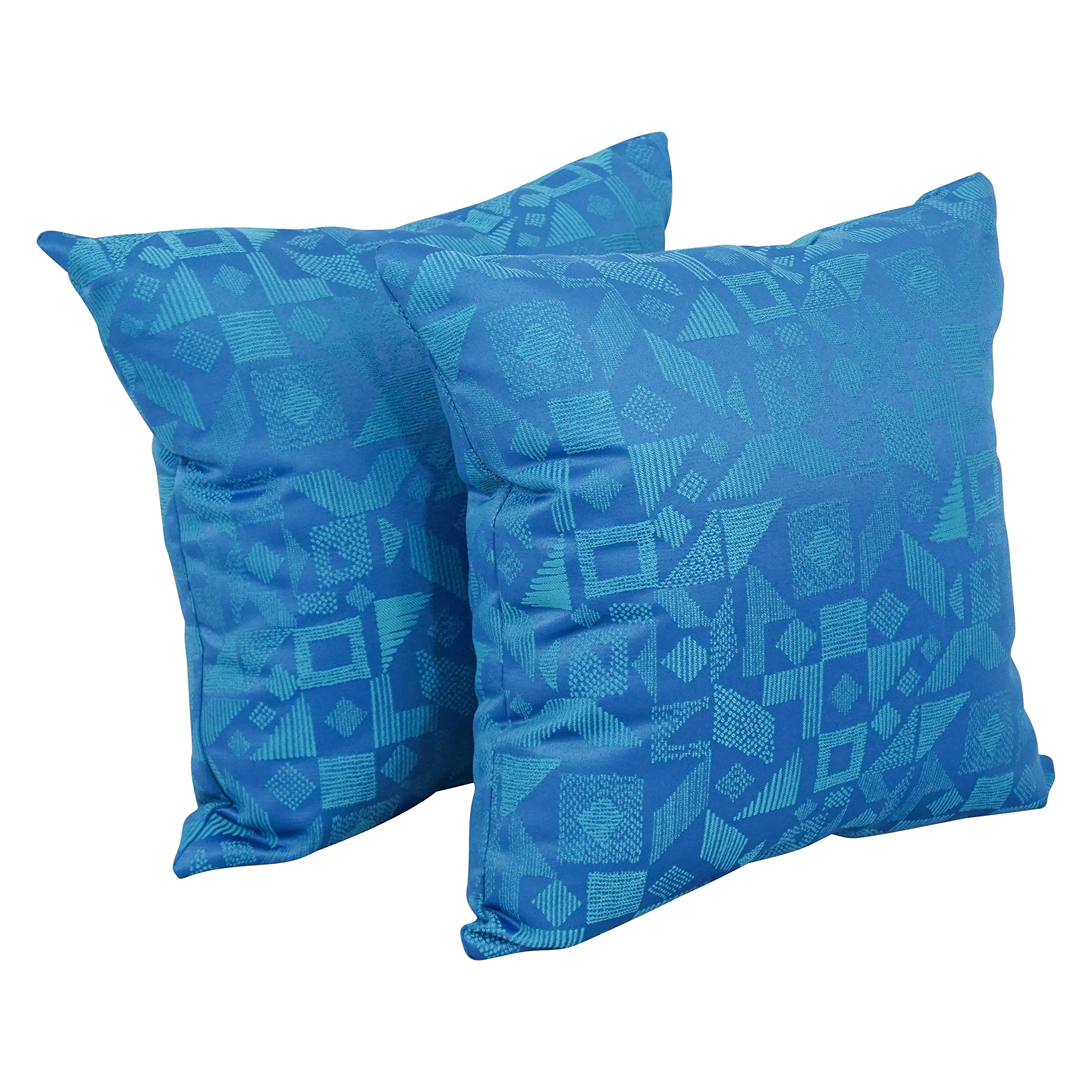 Blazing Needles Square Polyester Jacquard Throw Pillows, 17", Nina Skippe 2 Count