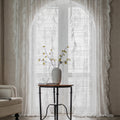 Sutuo Home White Lace Curtains Set Of 2, Sheer Panels 63 Inch Length Rose Floral Embroidery Vintage Voile Window Treatment Pair