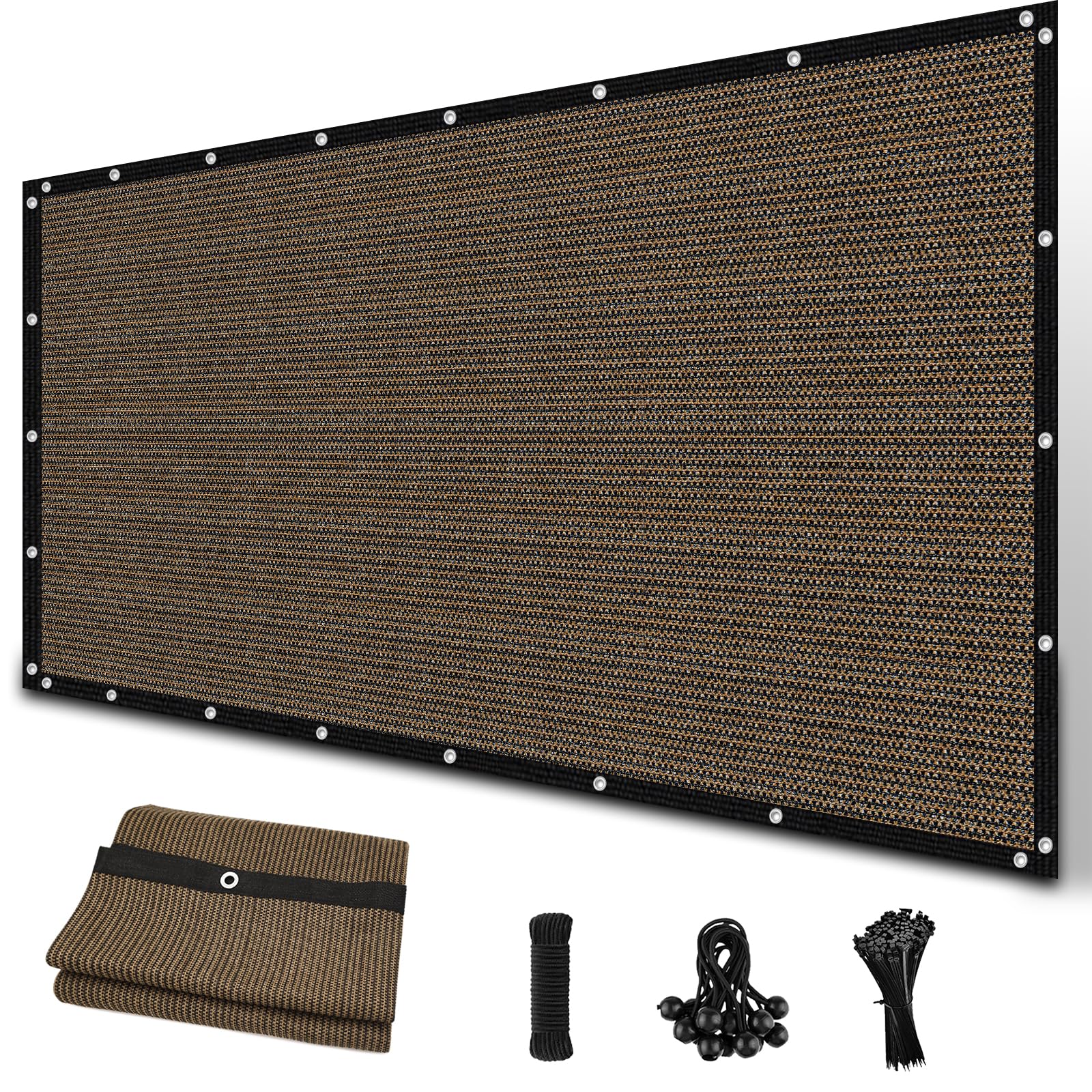 Amagenix 90% Sun Shade Cloth With Grommets, 8' X 12' Pergola Replacement Shade Cover Canopy Privacy Screen For Outdoor Patio Gar