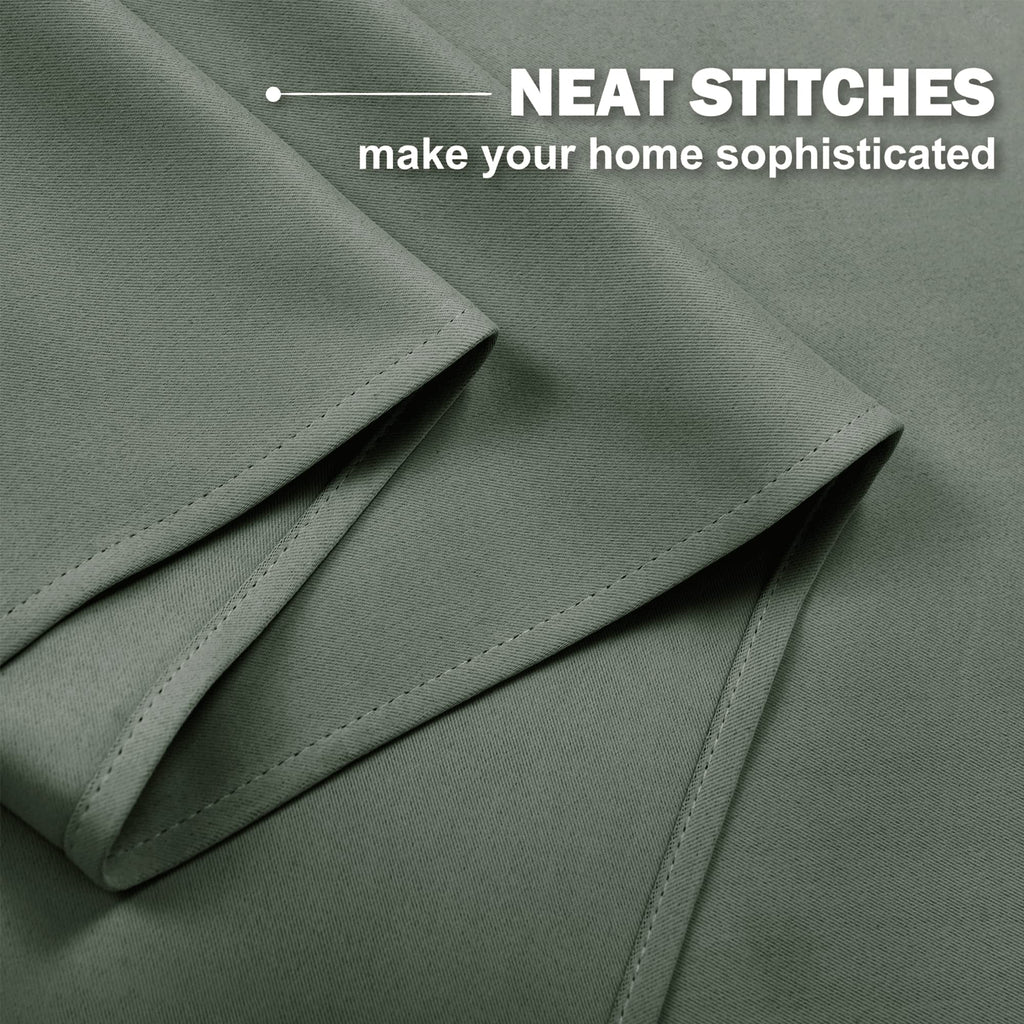 Nicetown 30 Inch Length Curtains - 2 Panels Blackout Thermal Insulating Small Half Curtain Tiers For Bathroom Kitchen With Top Grommet (Dsrk Mallard, 34 Inch Width X 30 Inch Length)