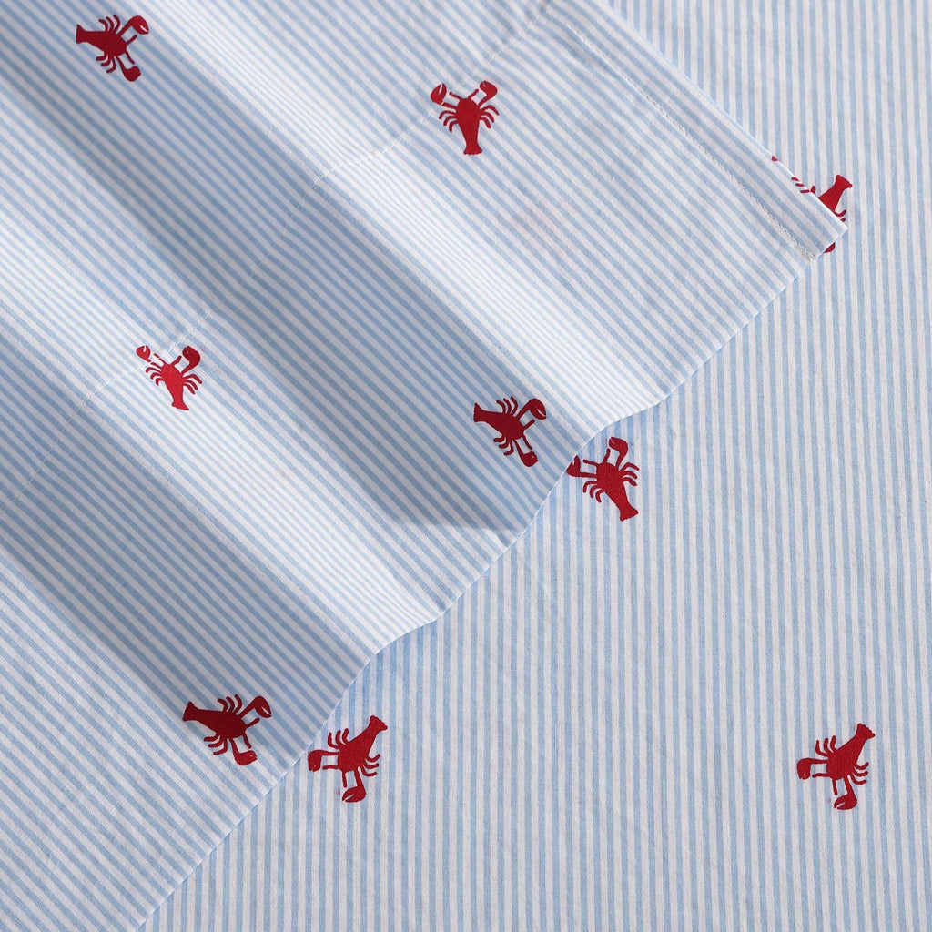 Nautica - Full Sheets, Cotton Percale Bedding Set, Casual Home Decor (Lobster Walk Red, Full)