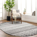 Livabliss Chester Boho Moroccan Area Rug,6'7'' x 9' Oval,Black