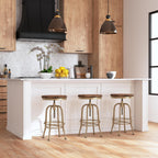 Kosas Home Piper 24-26&Quot; Adjustable Iron And Pine Wood Counter Stool In Natural