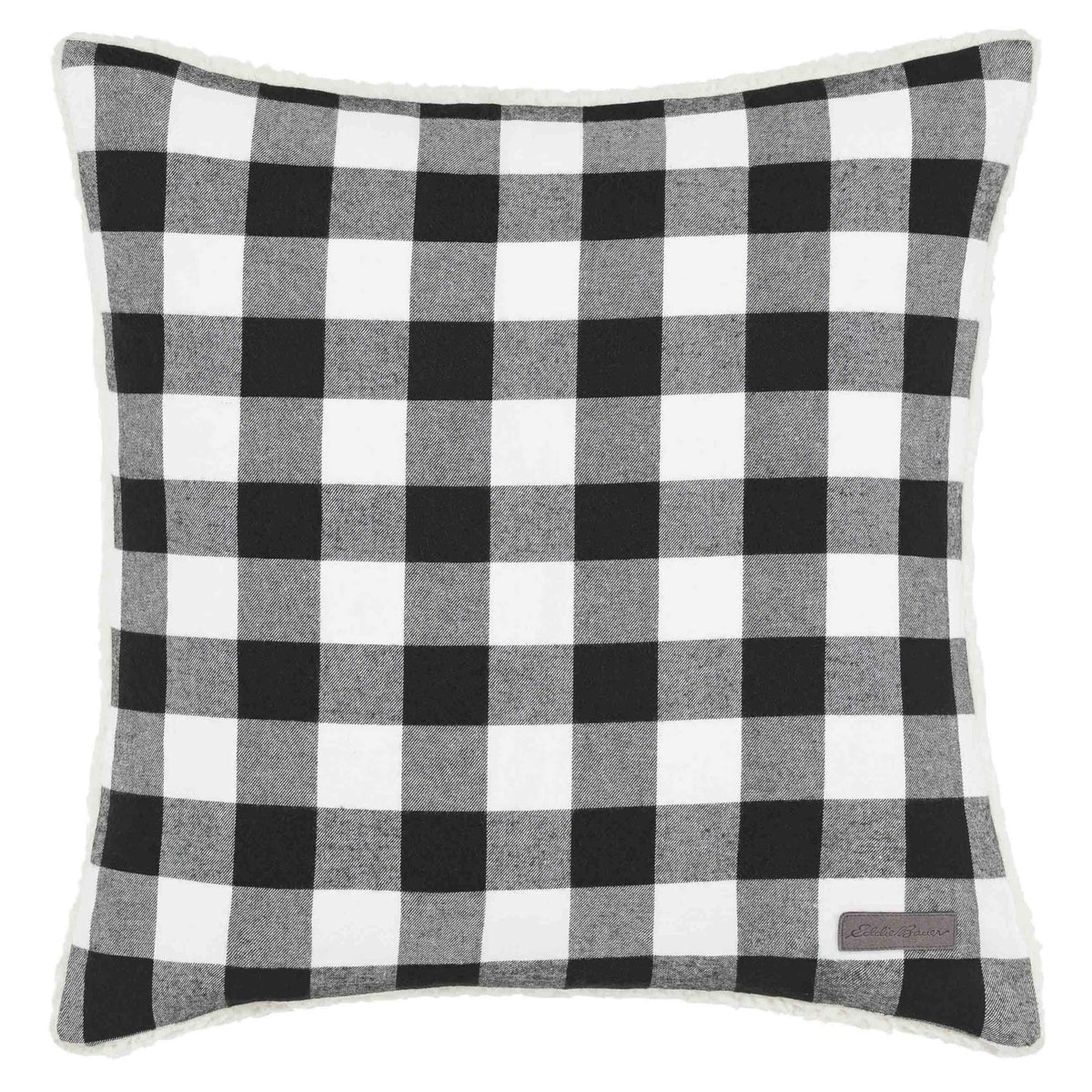 Eddie Bauer Home Throw Pillow With Zipper Closure, Perfect Home Decor For Bed Or Sofa, 20' X 20', Cabin Plaid Black