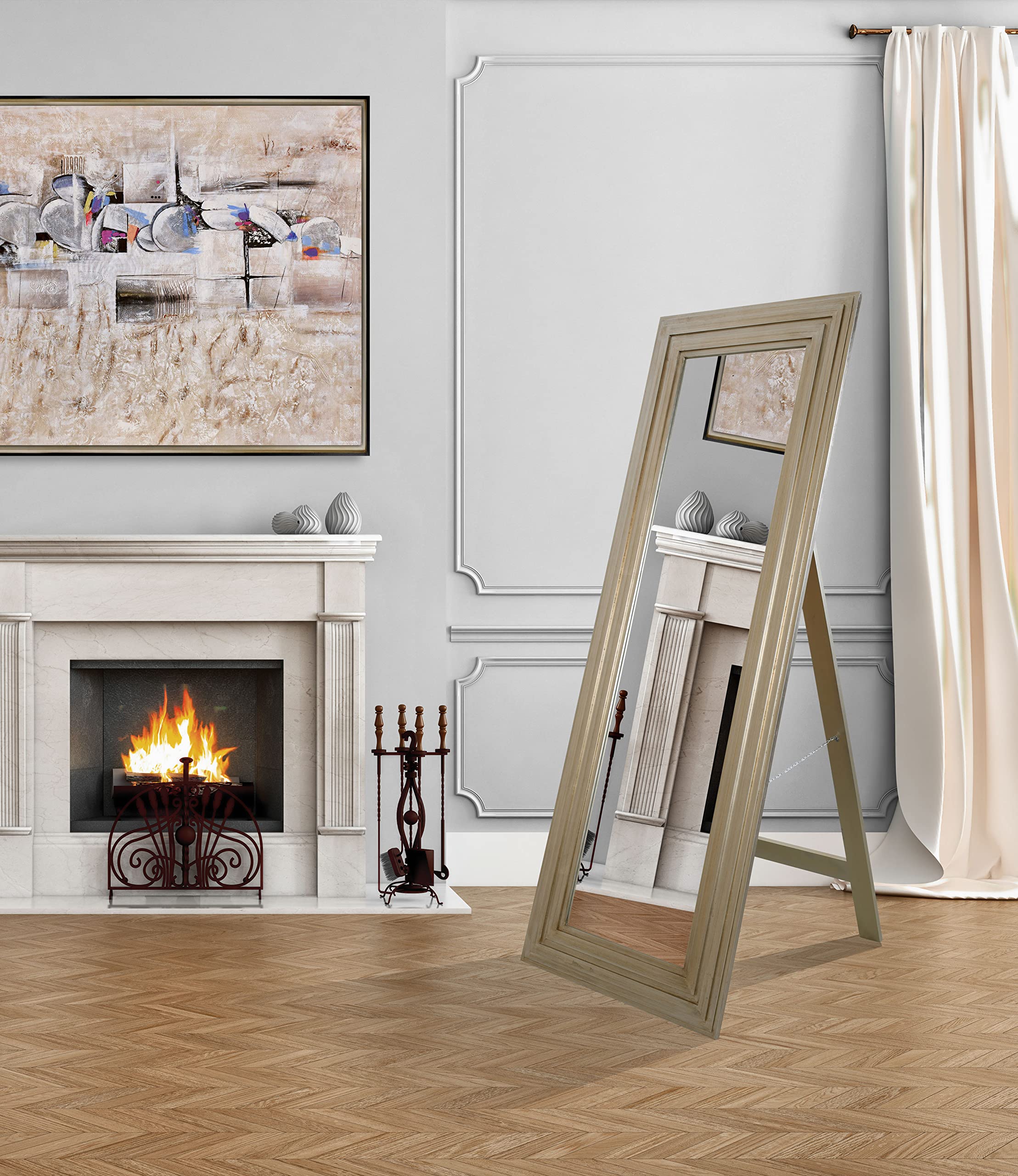 Afd Home Cheval Mirror Silver Rustic Silver