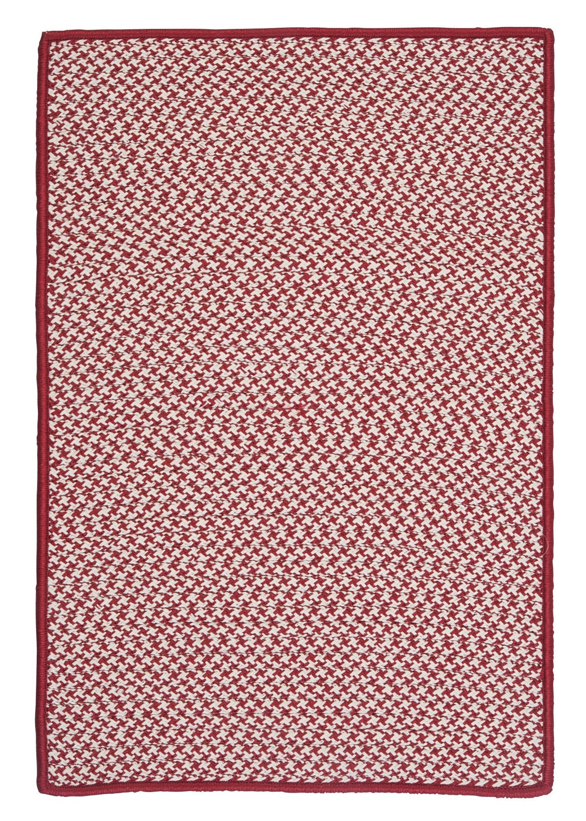 Outdoor Houndstooth Tweed Rug, 3 By 5-Feet, Sangria