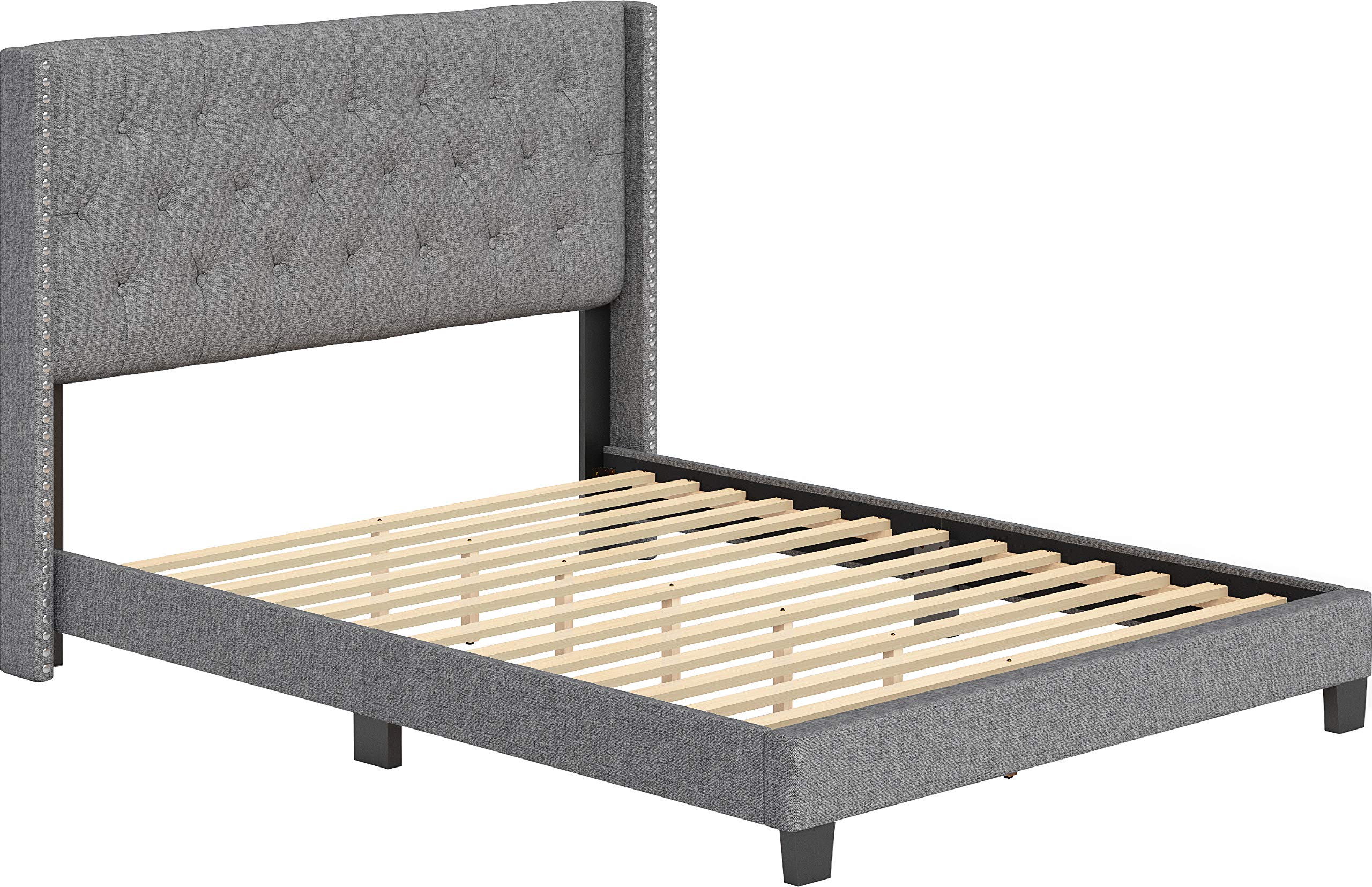 Boyd Sleep Pisa Upholstered Button Tufted Platform Bed Frame - Thumbnail 5