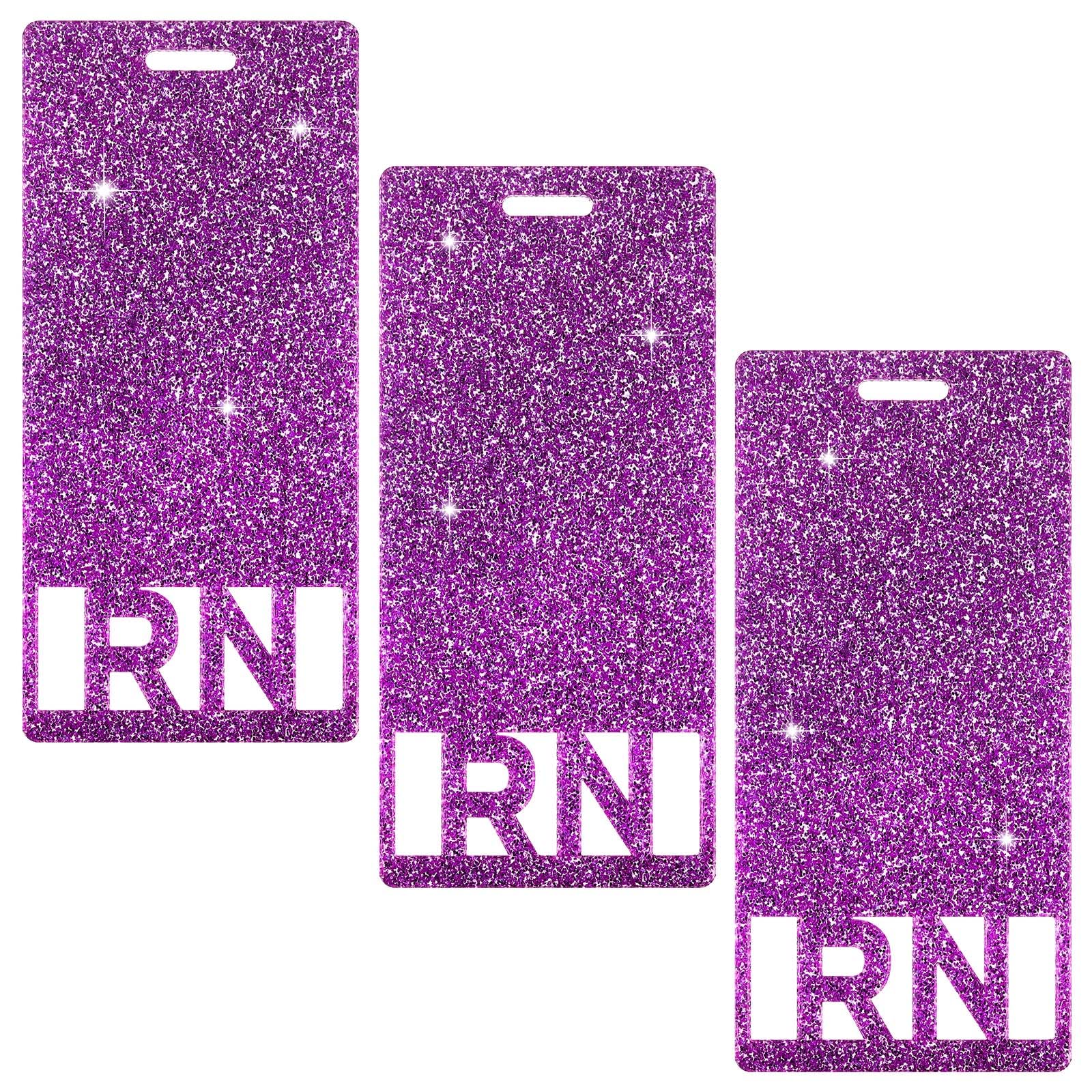 Registered Nurse Rn Glitter Badge Buddy Vertical Badge Holder Registered Nurse Badge Accessories Rn Badge Id Badge Holder For Wo