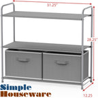 Simple Houseware 3-Tier Closet Storage With 2 Drawers, Grey