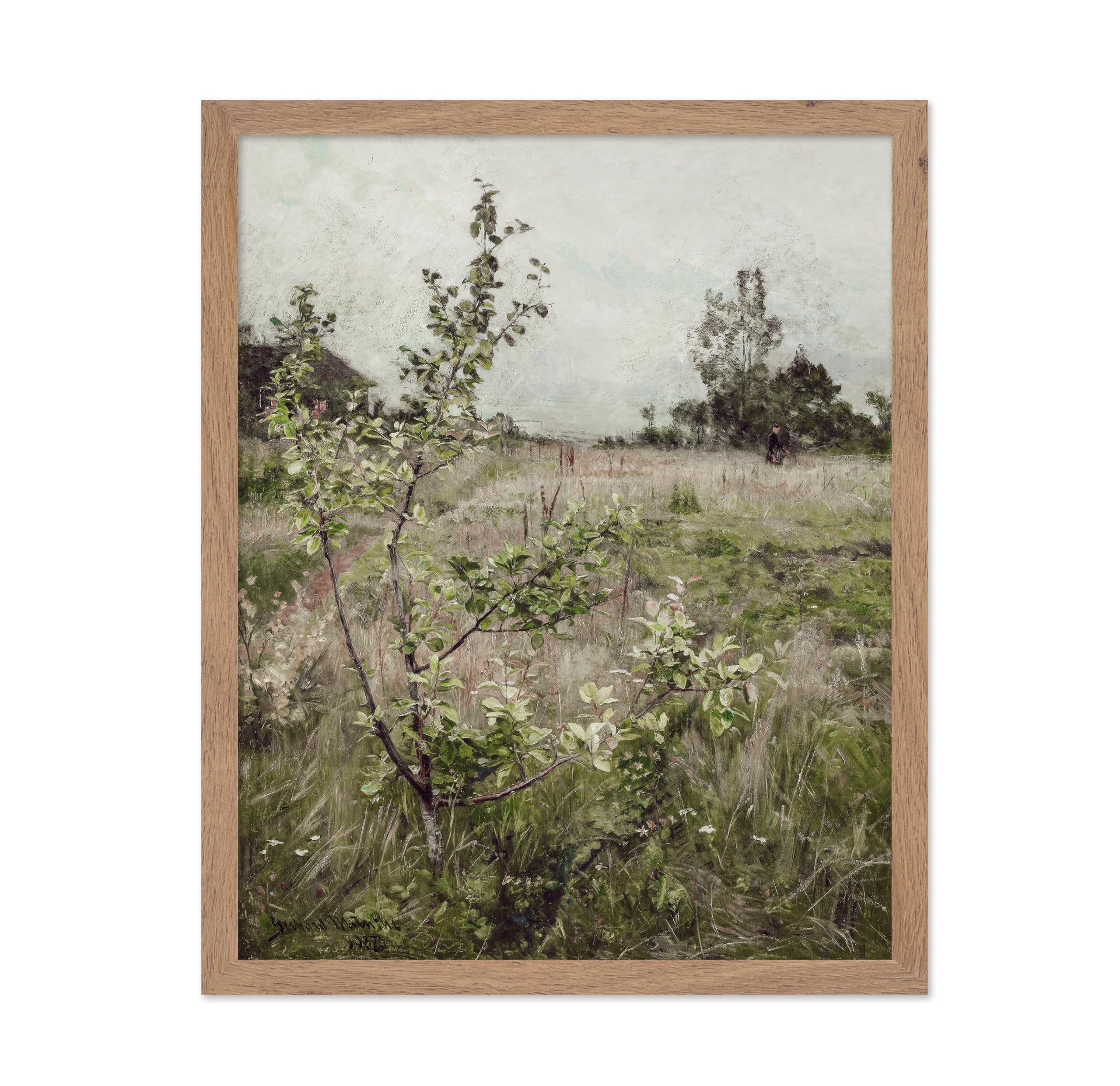 Poster Master Vintage Illustration Poster - Retro Botanical Print - Gift for Artist, Friend - Countryside Landscape, Apple Tree,