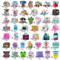 Suncalla 48 Pcs Funny Nurse Badge Reels Bulk Cute Retractable ID Holder Clip Name Tag Badge Reels Funny Nursing Gifts for Medica