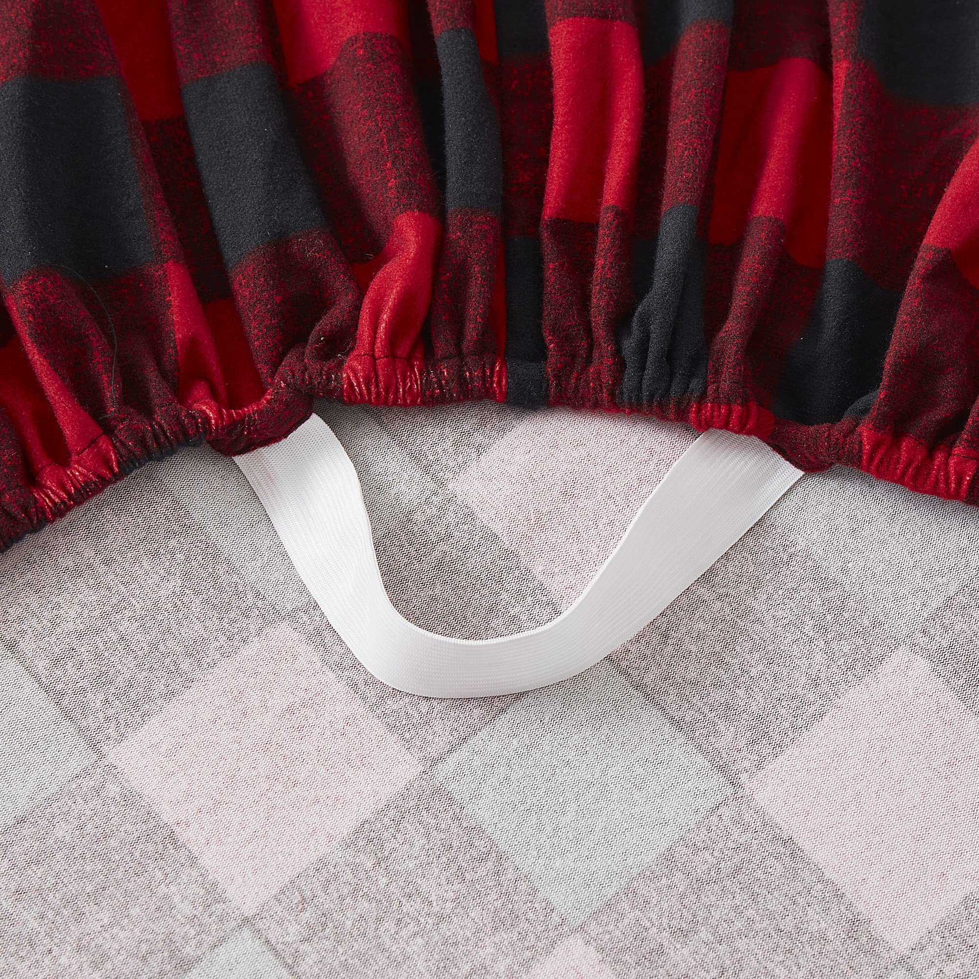 Flannel Sheets Warm And Cozy Deep Pocket Breathable All Season Bedding Set With Fitted, Flat And Pillowcases, Twin, Buffalo Check Plaid Burgundy