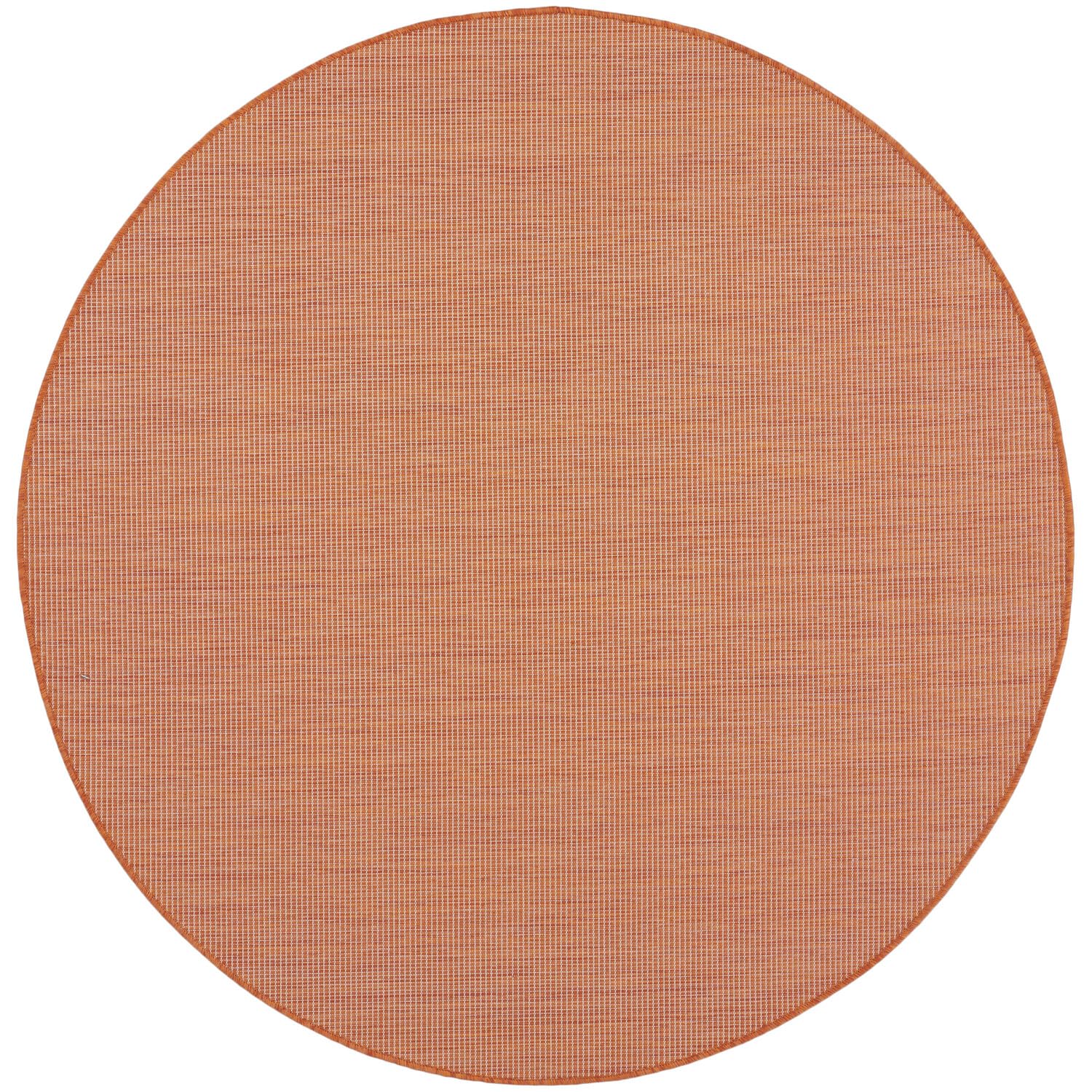 Nourison Positano Indoor/Outdoor Terracotta 6' X Round Area Rug, Easy Cleaning, Non Shedding, Bed Room, Living Room, Dining Room
