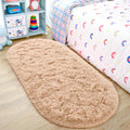 Noahas Ultra Soft Fluffy Bedroom Rugs,2.6 X 5.3 Oval Beige Fluffy Rugs for Bedroom,Small Throw Rugs, Kids Room Carpet Modern S