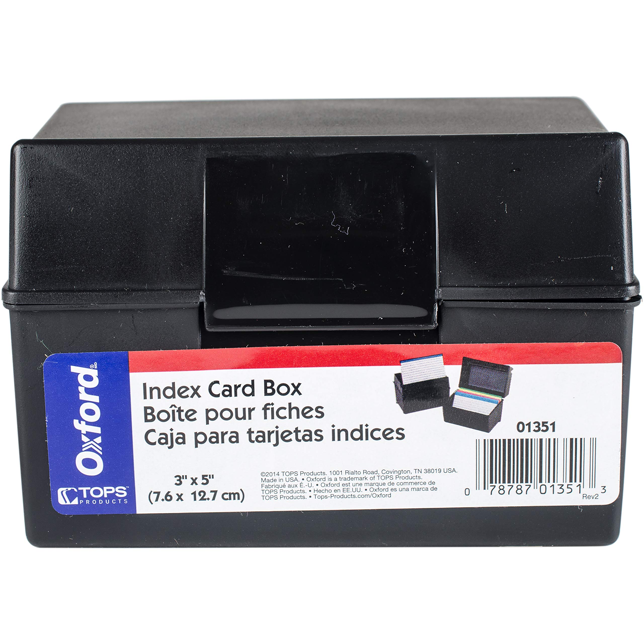 Oxford Index Card Storage Box - External Dimensions: 5 Width X 4 Depth X 3 Height - 300 X Card -
